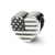 Heart Flag Charm Bead in Sterling Silver