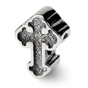 Sterling Silver Budded Cross Bead Charm hide-image
