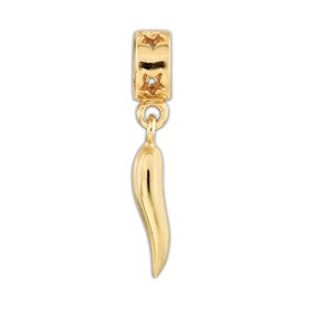 Gold Plated Italian Horn Dangle Bead Charm hide-image