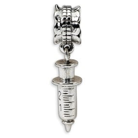 Sterling Silver Syringe Dangle Bead Charm hide-image
