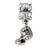 Microphone Charm Dangle Bead in Sterling Silver
