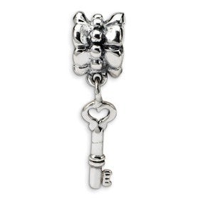 Sterling Silver Key Dangle Bead Charm hide-image