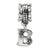 Letter B Charm Dangle Bead in Sterling Silver