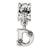 Letter D Charm Dangle Bead in Sterling Silver