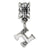 Letter H Charm Dangle Bead in Sterling Silver