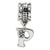 Letter P Charm Dangle Bead in Sterling Silver