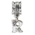 Letter R Charm Dangle Bead in Sterling Silver
