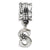 Letter S Charm Dangle Bead in Sterling Silver