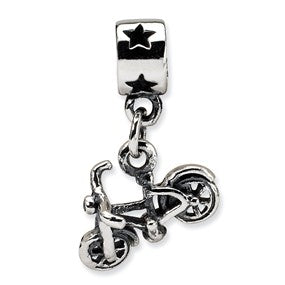 Sterling Silver Kids Bicycle Dangle Bead Charm hide-image