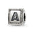 Letter A Triangle Block Charm Bead in Sterling Silver