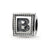 Letter B Triangle Block Charm Bead in Sterling Silver