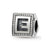 Letter E Triangle Block Charm Bead in Sterling Silver