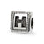 Letter H Triangle Block Charm Bead in Sterling Silver