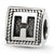 Sterling Silver Letter H Triangle Block Bead Charm hide-image