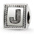 Sterling Silver Letter J Triangle Block Bead Charm hide-image