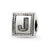 Letter J Triangle Block Charm Bead in Sterling Silver