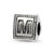 Letter M Triangle Block Charm Bead in Sterling Silver