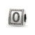 Number 0 Triangle Block Charm Bead in Sterling Silver