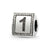 Number 1 Triangle Block Charm Bead in Sterling Silver