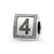 Number 4 Triangle Block Charm Bead in Sterling Silver