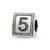 Number 5 Triangle Block Charm Bead in Sterling Silver