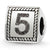 Sterling Silver Number 5 Triangle Block Bead Charm hide-image