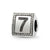 Number 7 Triangle Block Charm Bead in Sterling Silver