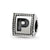 Letter P Triangle Block Charm Bead in Sterling Silver