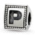 Sterling Silver Letter P Triangle Block Bead Charm hide-image