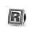 Letter R Triangle Block Charm Bead in Sterling Silver