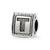 Letter T Triangle Block Charm Bead in Sterling Silver