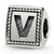 Sterling Silver Letter V Triangle Block Bead Charm hide-image
