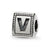 Letter V Triangle Block Charm Bead in Sterling Silver