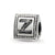 Letter Z Triangle Block Charm Bead in Sterling Silver