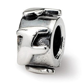 Sterling Silver Letter F Message Bead Charm hide-image