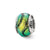Green Dichroic Glass Charm Bead in Sterling Silver