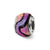 Purple Dichroic Glass Charm Bead in Sterling Silver