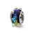 Rainbow Dichroic Glass Charm Bead in Sterling Silver