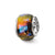 Orange Dichroic Glass Charm Bead in Sterling Silver