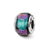 Blue Dichroic Glass Charm Bead in Sterling Silver