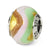 Green/Pink/Yellow/Gold Italian Murano Charm Bead in Sterling Silver