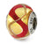Yellow/Gold/Red Italian Murano Charm Bead in Sterling Silver