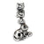 Kitten with Ball Charm Dangle Bead in Sterling Silver