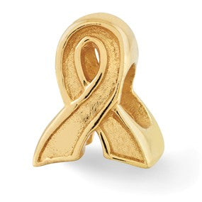 Gold Plated Awareness Ribbon Bead Charm hide-image