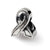 Awareness Ribbon Charm Bead in Sterling Silver