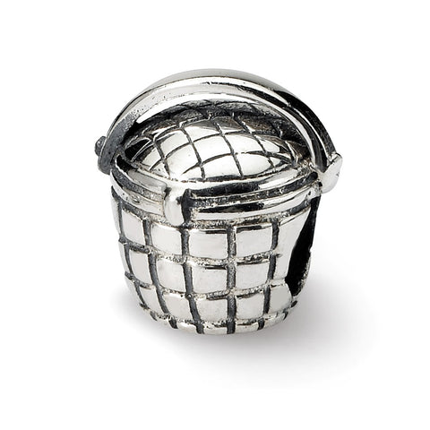 Basket Charm Bead in Sterling Silver