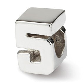 Sterling Silver Numeral 5 Bead Charm hide-image