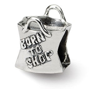 Sterling Silver Born To Shop Bead Charm hide-image
