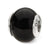 Black Agate Stone Charm Bead in Sterling Silver