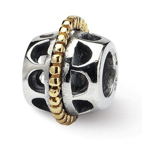 Sterling Silver & Gold Plated Bali Bead Charm hide-image